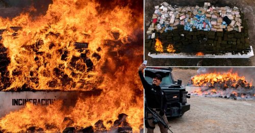 This is what it looks like when 26 tonnes of drugs are burned at once