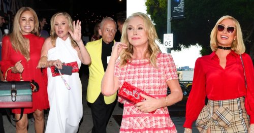 Kathy Hilton reveals why she ditched her dress at dinner and fashioned a toga out of a tablecloth instead