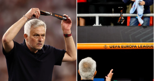 Jose Mourinho chucks Europa League runners-up medal to a fan and storms down tunnel after Roma defeat