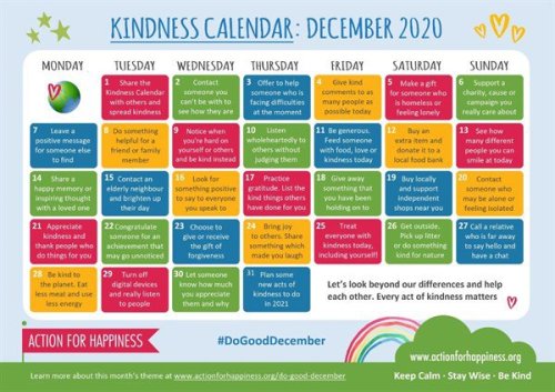Heartwarming advent calendar suggests an act of kindness for every day