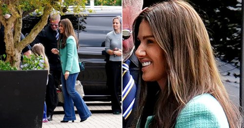 Rebekah Vardy all smiles at Leicester City Premier League match after ex-husband denies ‘forcing’ her to do Peter Andre ‘chipolata’ interview