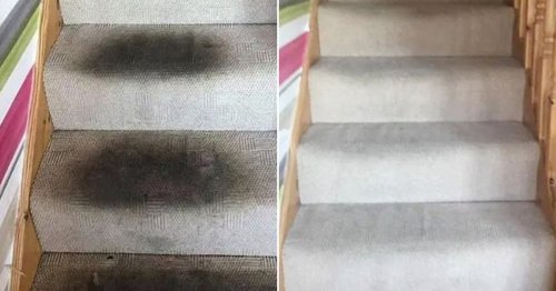 Mum gets filthy staircase carpet looking good as new in just four steps