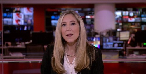 Joanna Gosling gets choked up while signing off BBC News for last time after voluntary redundancy amid changes at broadcaster