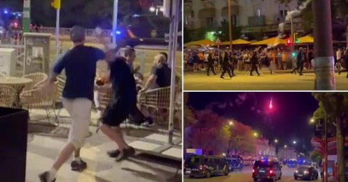 Flares thrown and chairs used as weapons in brawls before Europa League final