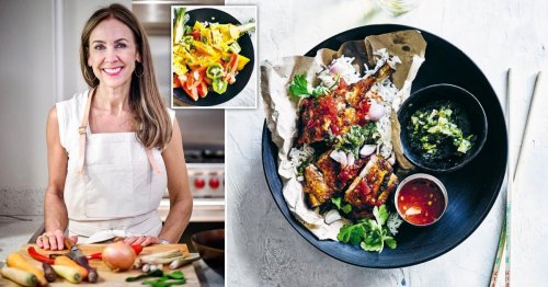 Delicious Asian-inspired crowd-pleasing recipes including Indonesian chicken and tropical fruit salad