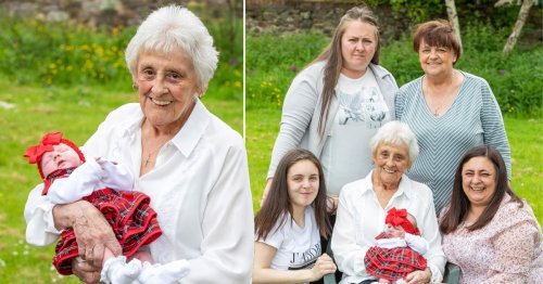 Woman with 90 grandchildren becomes Scotland’s only great-great-great grandma