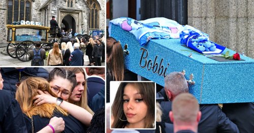 Crowds line streets and wear band t-shirts for Bobbi-Anne McLeod’s funeral