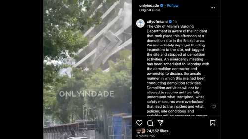 Demolition Gone Wrong: Part of Brickell building collapses into street