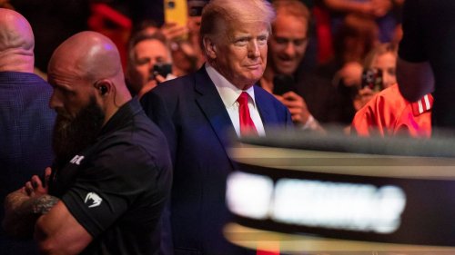 Donald Trump shows up at UFC 287 martial arts event in Miami. Crowd ...