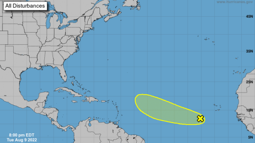 What are the odds an Atlantic disturbance grows into a depression? A change in forecast