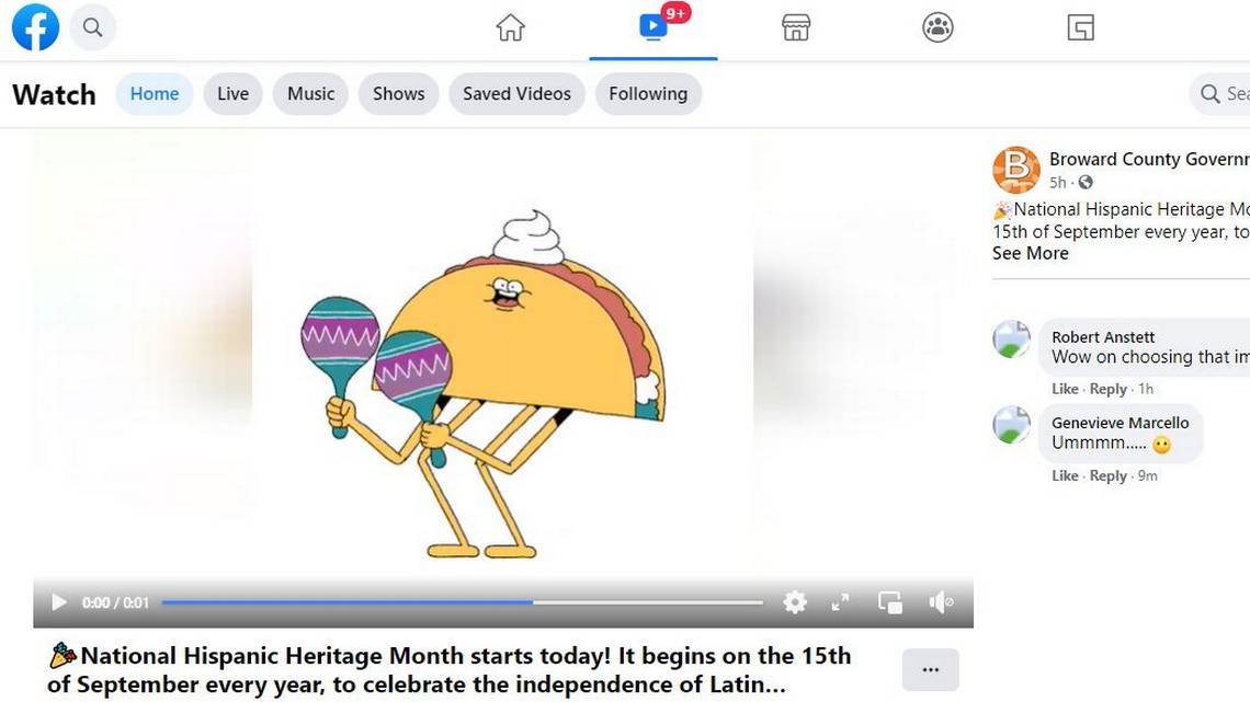 Broward County removes dancing taco GIF posted for Hispanic Heritage Month after backlash