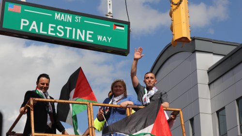 Thousands celebrate as New Jersey city renames busy street 'Palestine Way'