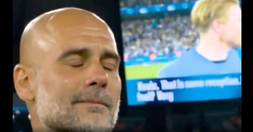 Pep Guardiola in tears at Kevin De Bruyne's emotional reaction to being given Man City statue