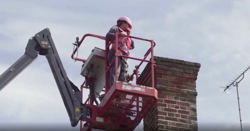 Katie Price accidentally smashes Mucky Mansion roof after dropping clay chimney