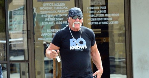 WWE icon Hulk Hogan pictured walking with stick amid claims he 'lost feeling' in legs