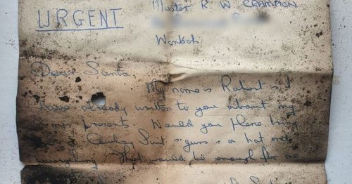Chimney sweep finds adorable letter to Father Christmas written years ago