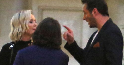EastEnders stars Charlie Brooks and James Bye look tense in Tric Award exchange