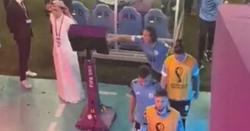 Edinson Cavani punches VAR monitor in fury after Uruguay chased ref down tunnel