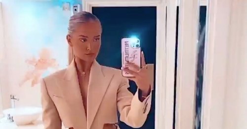 Love Island's Molly-Mae stuns in quirky beige suit with cutout waist and legs