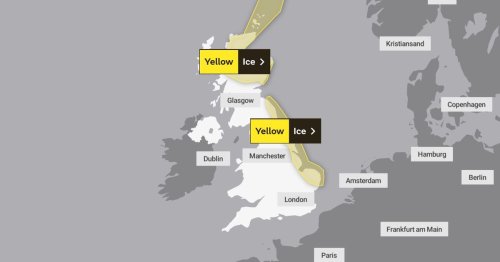 Yellow warning for treacherous snow and ice within hours - see list of locations