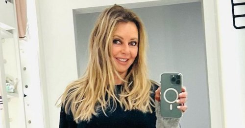 Carol Vorderman poses in skintight trousers as she pulls out of hosting her radio show