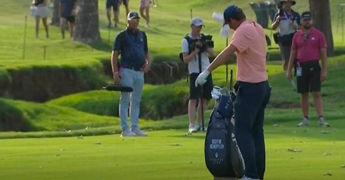 Scottie Scheffler slams driver into bag in anger after wayward shot at PGA Championship
