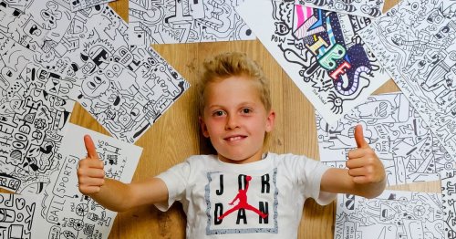 Boy, 12, signs deal with Nike for his artwork - and even Kate and Wills are fans