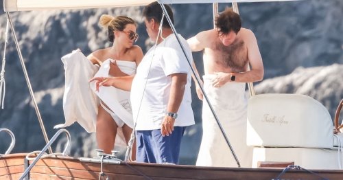 Princess Eugenie’s husband Jack frolics on boat with glamorous female pals