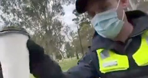 Police officer shakes man’s coffee cup to check he's following Covid rules