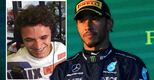 Lando Norris creases laughing after making Lewis Hamilton 'eighth world ...