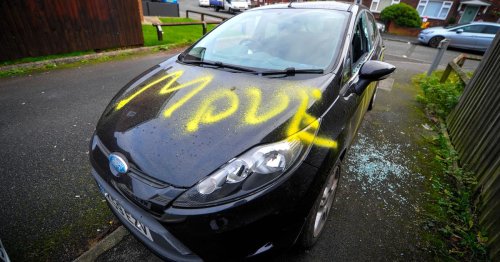 Mum and son 'traumatised' as vandals spray paint car with 'MOVE' in parking row