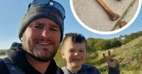 Dad and son find bones on beach and take them home - then realise they're human