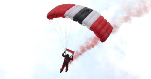 Brit soldier plummets through roof of home after his parachute fails