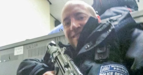 Watch moment rapist cop David Carrick brazenly faces down officers coming to arrest him