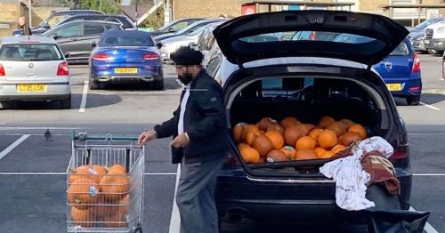 Shopper caught 'stockpiling pumpkins' outside Morrison's ahead of Halloween