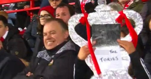 BBC accidentally show fan holding "F*** the Tories" poster during live FA Cup coverage