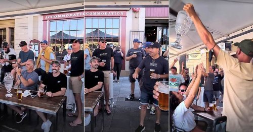 Australia stars toast Ashes win with Barmy Army singalong at local bar