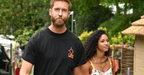 Calvin Harris cosies up to TV presenter Vick Hope at Chelsea Flower Show