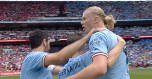 Erling Haaland in demand to team-mates immediately after Man City's FA Cup success