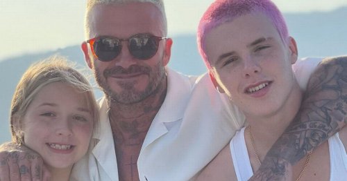 David Beckham and son Cruz show off matching hairstyles on holiday