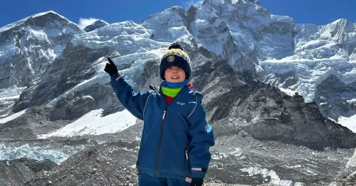 'Mountain tyke' Frankie, aged 8, who aims to conquer Everest passes milestone with trek to base camp