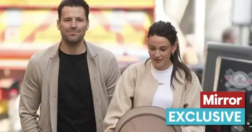 Michelle Keegan and Mark Wright spotted pushing 'Ferrari of prams' on first family outing
