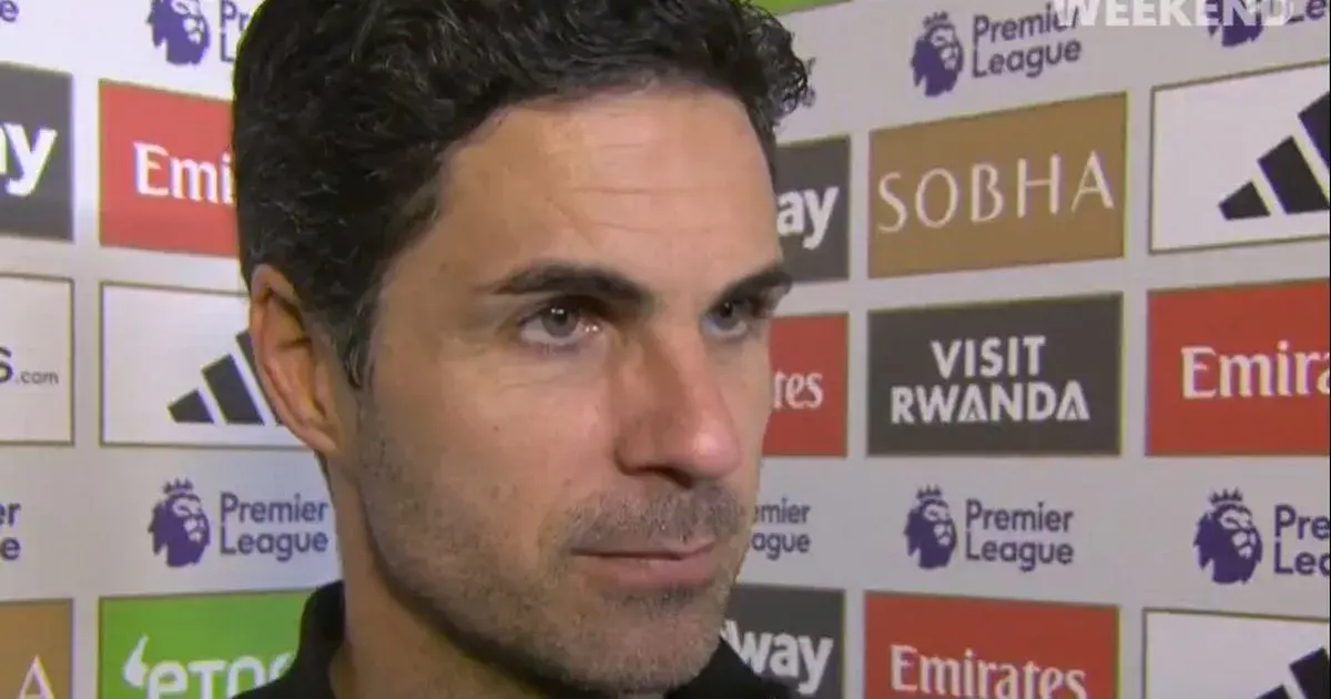 Arsenal boss Mikel Arteta sees the funny side after storming out of interview