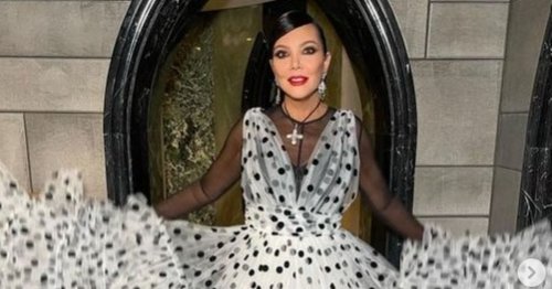 Kris Jenner dazzles in black and white polka dot ball gown at Kourtney's Italian wedding