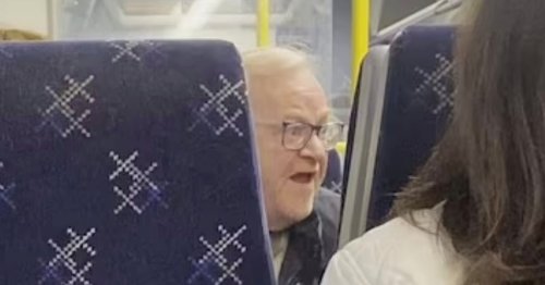 Pensioner filmed erupting at young man vaping on train demanding he 'pocket and lock it'