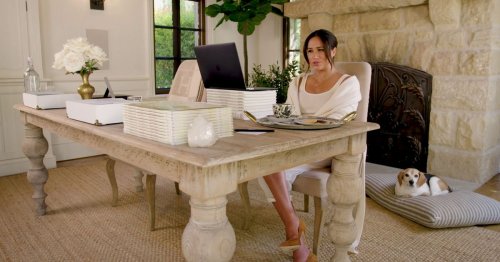 Meghan gives glimpse inside her office with £1,200 blanket and healing crystal