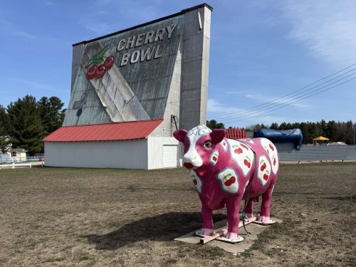 Iconic mural on Cherry Bowl Drive-In screen being restored: See timelapse video