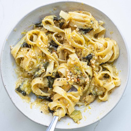 Slow Roasted Creamy Courgette Pasta