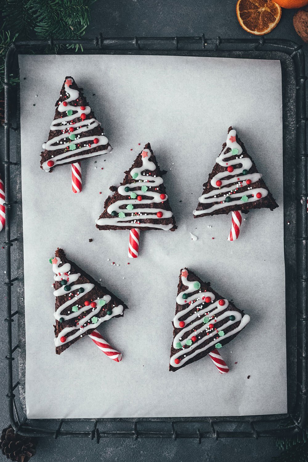 Weihnachtsbaum-Brownies