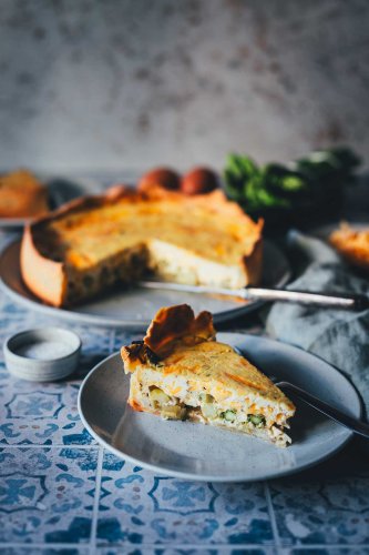 Spargelquiche mit Quark-Mürbeteig – einfach und saftig